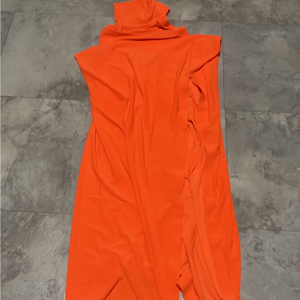 Norma Kamali Halterneck Side Slit Gown - Picture 2 of 2